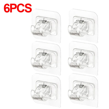 StickHold™ Adjustable Curtain Rod Clips | 2–8PCS Self-Adhesive | No-Drill Wall Hooks for Shower & Curtain Rods