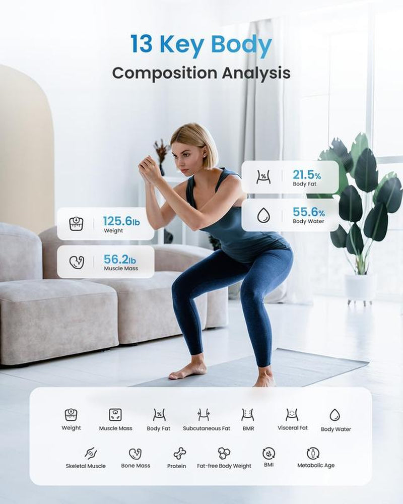 BioMetric™ RENPHO Smart Scale for Body Weight | Digital Bathroom Scale BMI Weighing Bluetooth Body Fat Scale