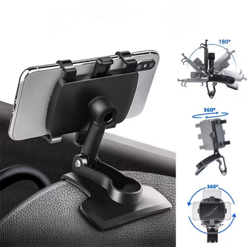 ViewHold™ Multi-Function Car Phone Mount | Rearview Mirror & Instrument Cluster Bracket for Hands-Free Navigation & Universal Smartphone Compatibility