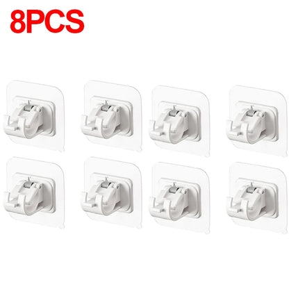 StickHold™ Adjustable Curtain Rod Clips | 2–8PCS Self-Adhesive | No-Drill Wall Hooks for Shower & Curtain Rods