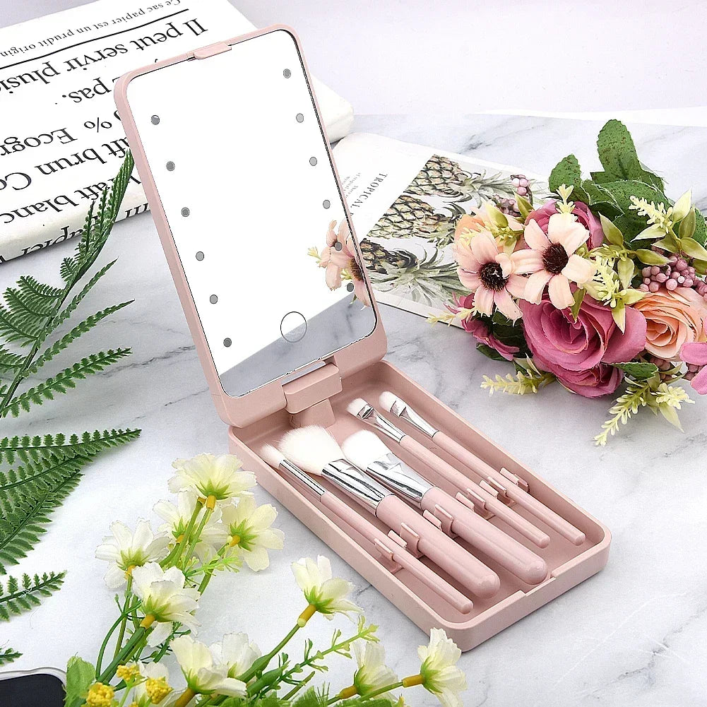 GlamHalo™ Lighted Makeup Mirror | Rotatable Personal Beauty Mirror 
