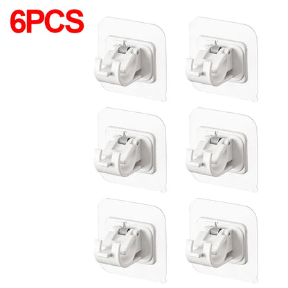 StickHold™ Adjustable Curtain Rod Clips | 2–8PCS Self-Adhesive | No-Drill Wall Hooks for Shower & Curtain Rods
