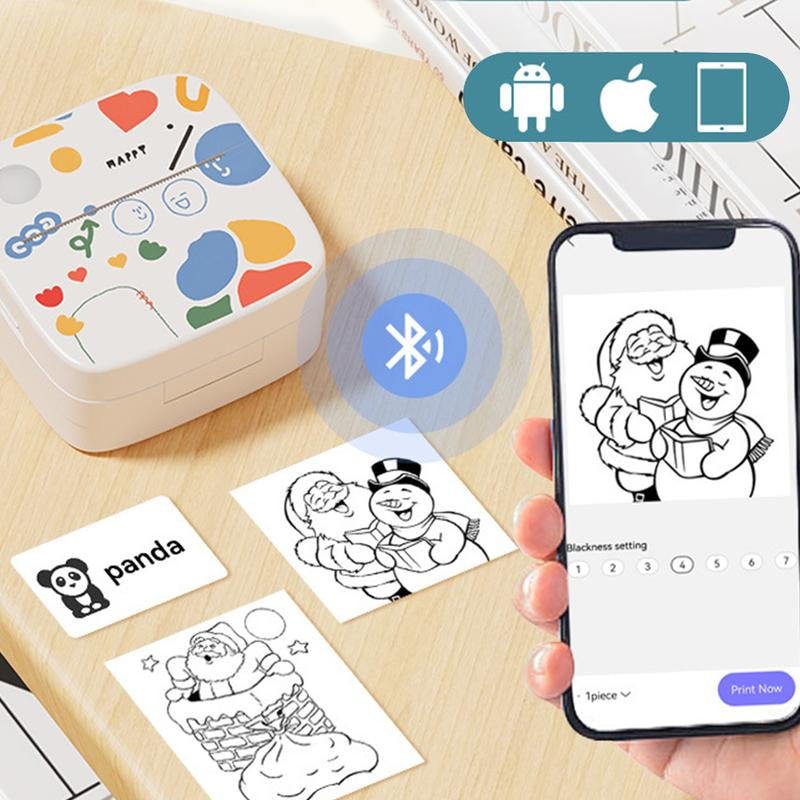 PrintPop™ Graffiti Style Mini Bluetooth Photo Printer | Portable Wireless Thermal Printer with Full Accessories