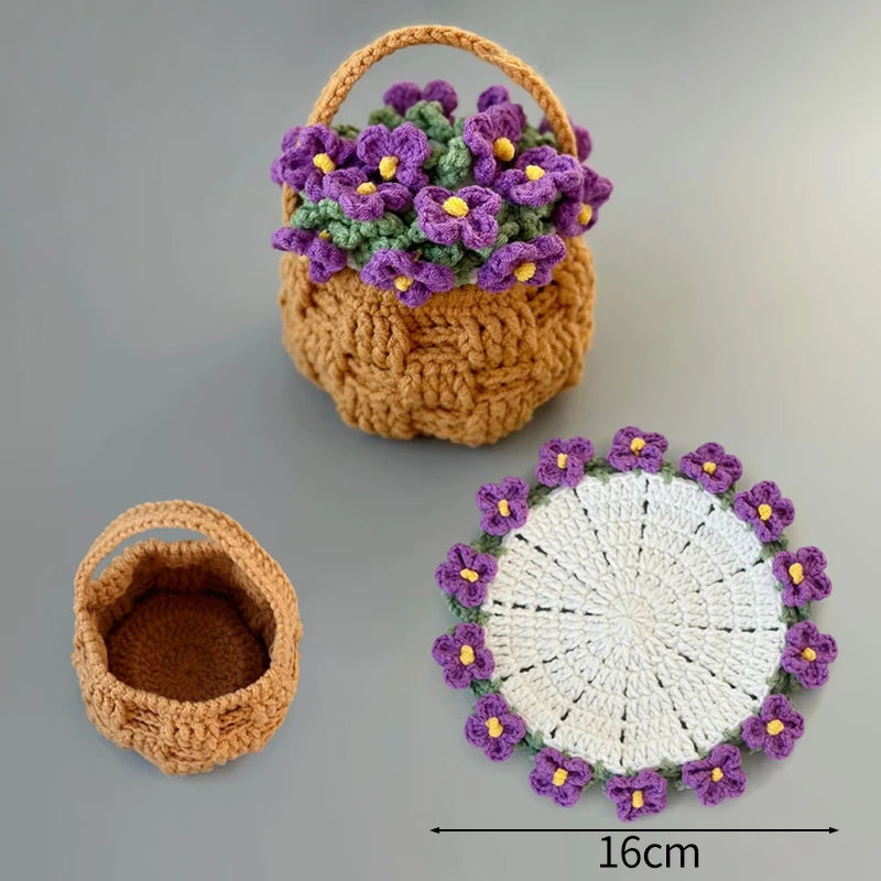 CozyPetal™ Mini Rose Crochet Coaster | Handmade Flower Placemat for Cups & Tea, Elegant Doily Pad for Home Decor, Perfect Mother’s Day or Birthday Gift