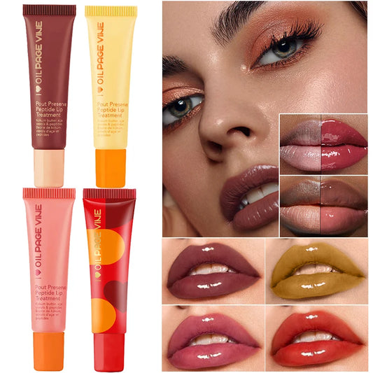 GlosséDew™ Hydrating Peptide Lip Gloss | Transparent Lip Tinted Protection Oil Hydrating