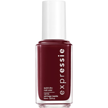  Quick-Dry Nail Polish, 8-Free Vegan, Deep Burgundy, Not so Low-Key, 0.33 Fl Oz
