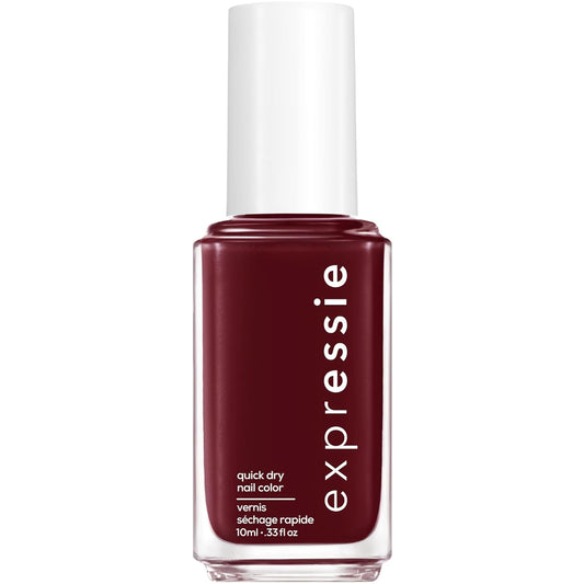  Quick-Dry Nail Polish, 8-Free Vegan, Deep Burgundy, Not so Low-Key, 0.33 Fl Oz