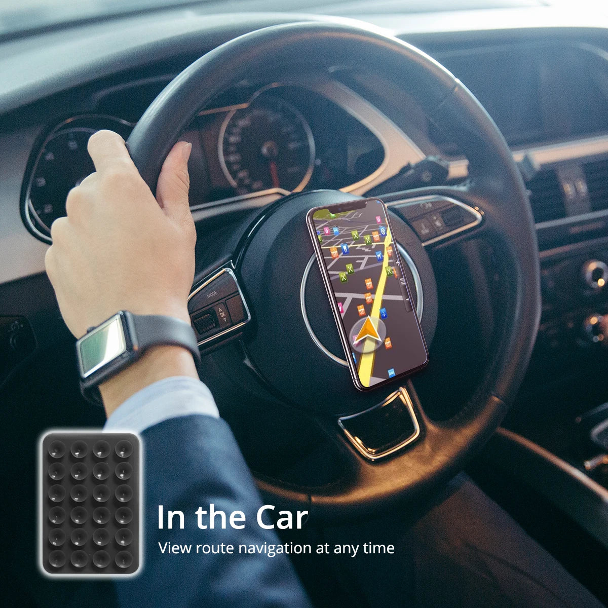 StickEase™ Suction Cup Wall Stand | Multifunctional Silicone Suction Phone Holder | Anti-Slip Single-Sided Leather Case Mount
