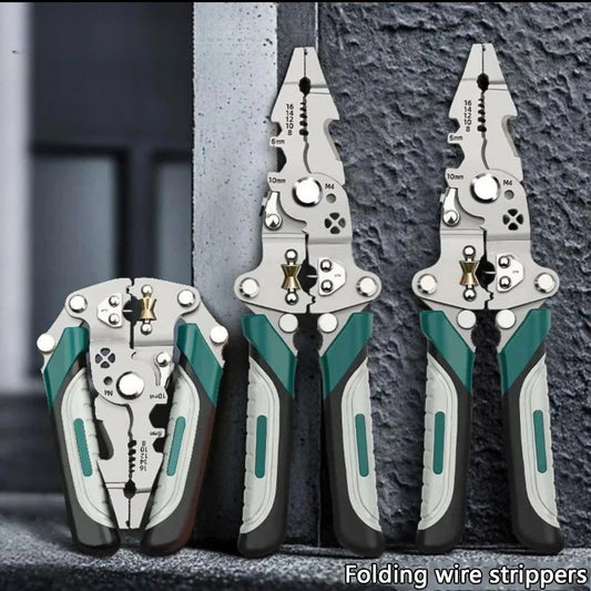 VoltEdge™ Foldable Wire Stripper | Cable Splitter & Winding Pliers