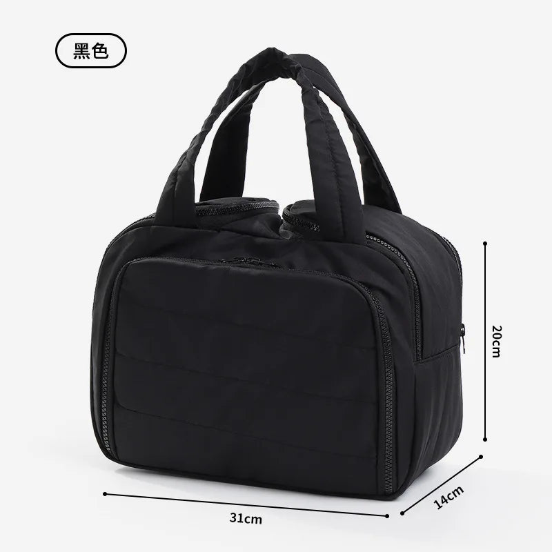 LuxeCarry™ Large-Capacity Travel Makeup Bag | Lightweight Handheld Cosmetic Pouch & Wash Bag Organizer for Women