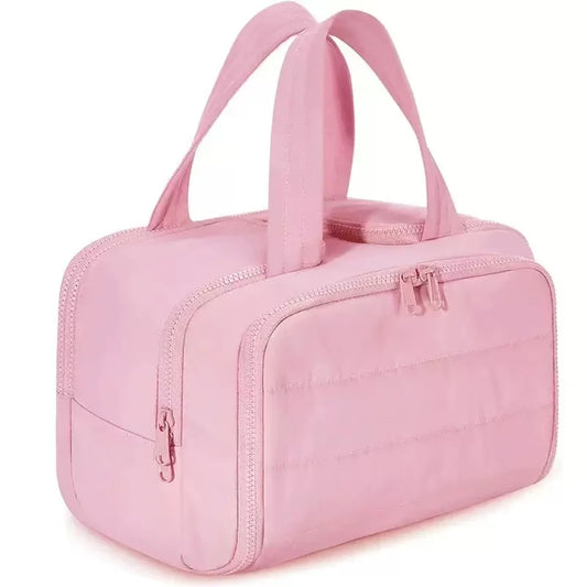 LuxeCarry™ Large-Capacity Travel Makeup Bag | Lightweight Handheld Cosmetic Pouch & Wash Bag Organizer for Women