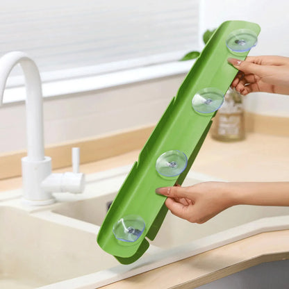 SinkShield™ Soft Banana Leaf Sink Water Guard | Splash-Blocking Sink Flap with Suction Cups, Oil-Proof & Heat-Resistant