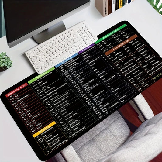 Keymatix™ XL Shortcut Key Mouse Pad | Large 30×80cm Thickened Keyboard Desk Mat with Printed Computer Function Keys & Non-Slip Base for Office & Gaming Setups