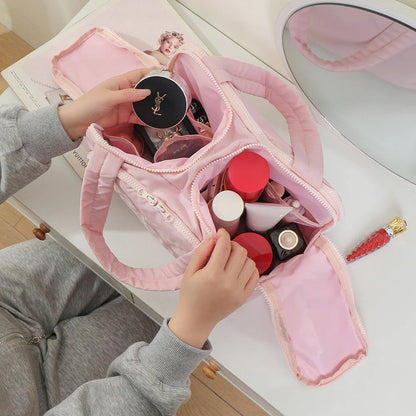 LuxeCarry™ Large-Capacity Travel Makeup Bag | Lightweight Handheld Cosmetic Pouch & Wash Bag Organizer for Women