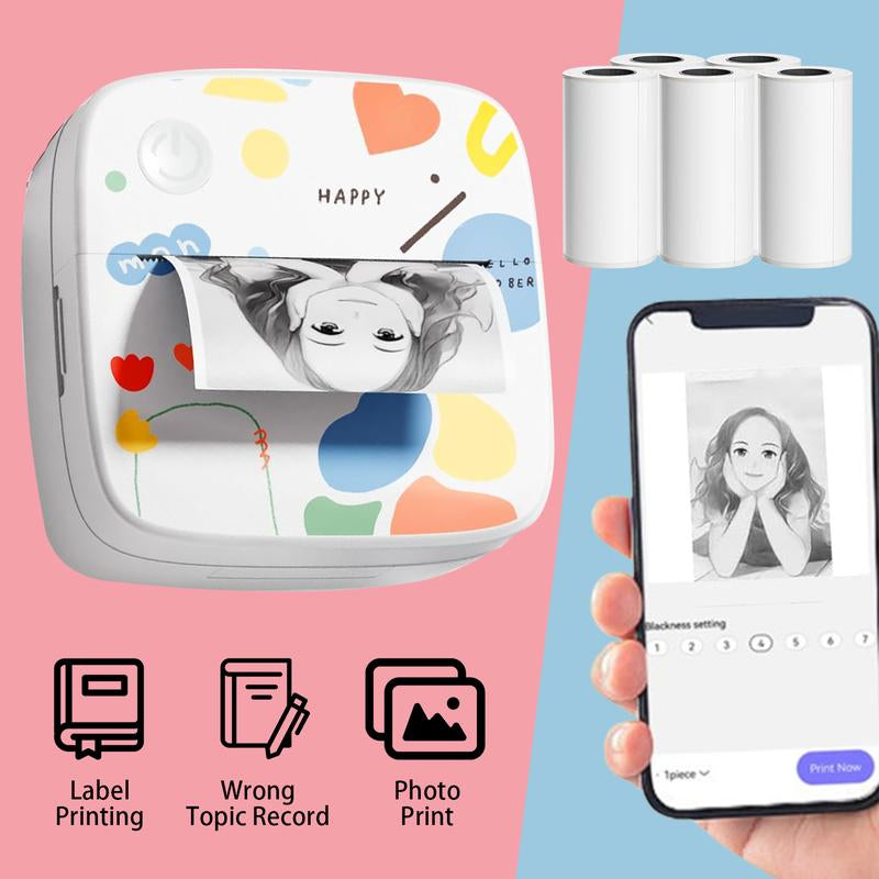 PrintPop™ Graffiti Style Mini Bluetooth Photo Printer | Portable Wireless Thermal Printer with Full Accessories