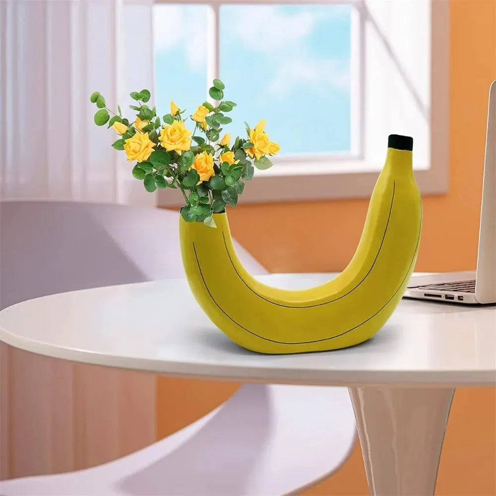 BanaBloom™ Banana Vase | Cute Resin Flower Vase for Tabletop & Home Decor