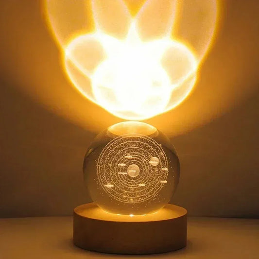 GalaxiGlow™ 3D Crystal Planet Ball Light | Saturn, Sun & Space Spheres for Bedroom & Home Decor