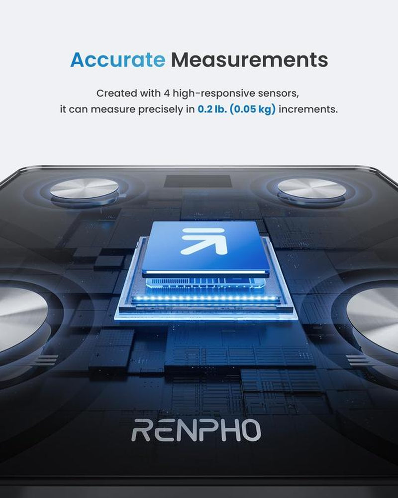 BioMetric™ RENPHO Smart Scale for Body Weight | Digital Bathroom Scale BMI Weighing Bluetooth Body Fat Scale