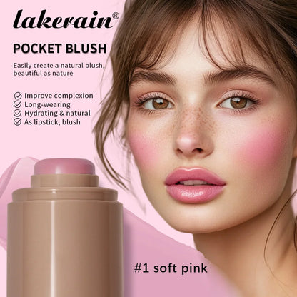 Lakerain® 3in1 Cheek Lip Tinted Moisturized Blush Stick | Silky Smooth Blusher