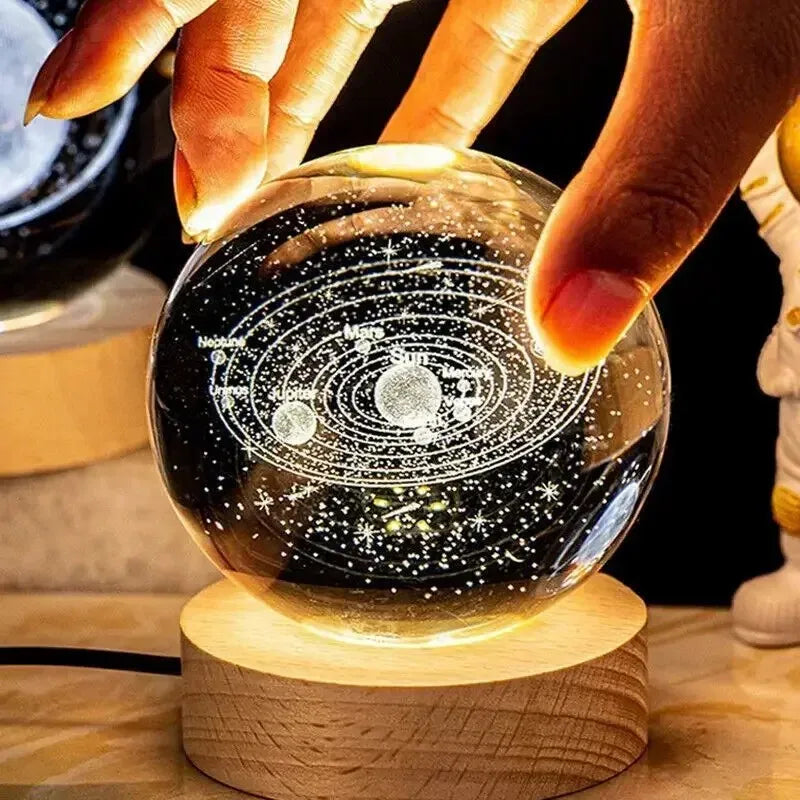 GalaxiGlow™ 3D Crystal Planet Ball Light | Saturn, Sun & Space Spheres for Bedroom & Home Decor