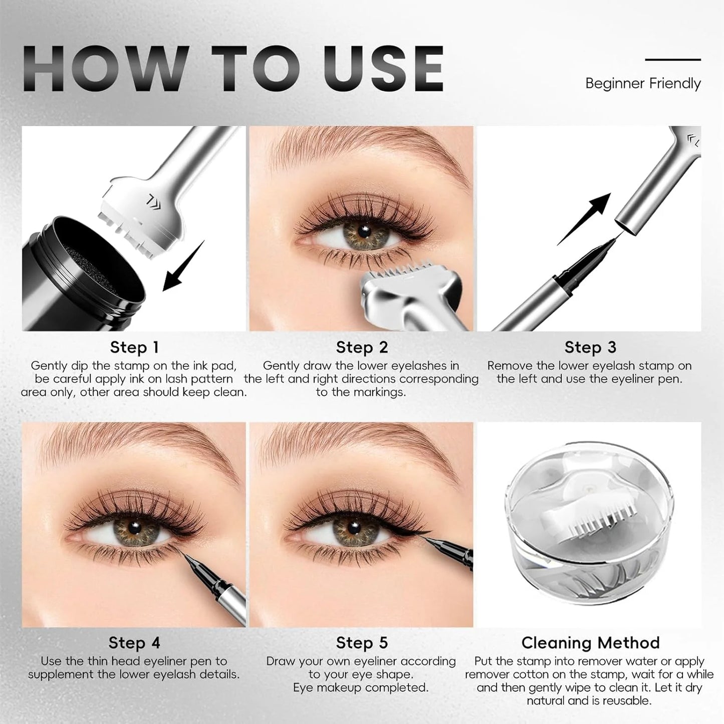 LineStamp™ | Lower Lash Stamp | 2-In-1 Waterproof Sweatproof Eyeliner with Individual Liquid Eyeliner