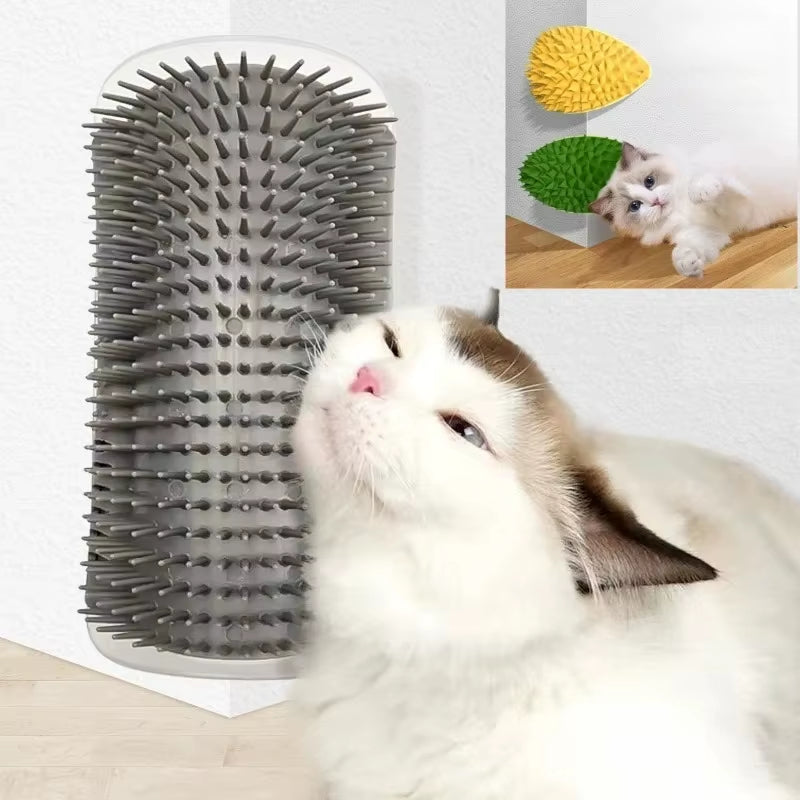 PurrEase™ Cat Self-Groomer Massage Brush | Soft Wall-Mounted Comb with Catnip for Face Scratching, Self Cleaning & Play