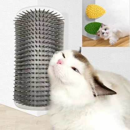 PurrEase™ Cat Self-Groomer Massage Brush | Soft Wall-Mounted Comb with Catnip for Face Scratching, Self Cleaning & Play