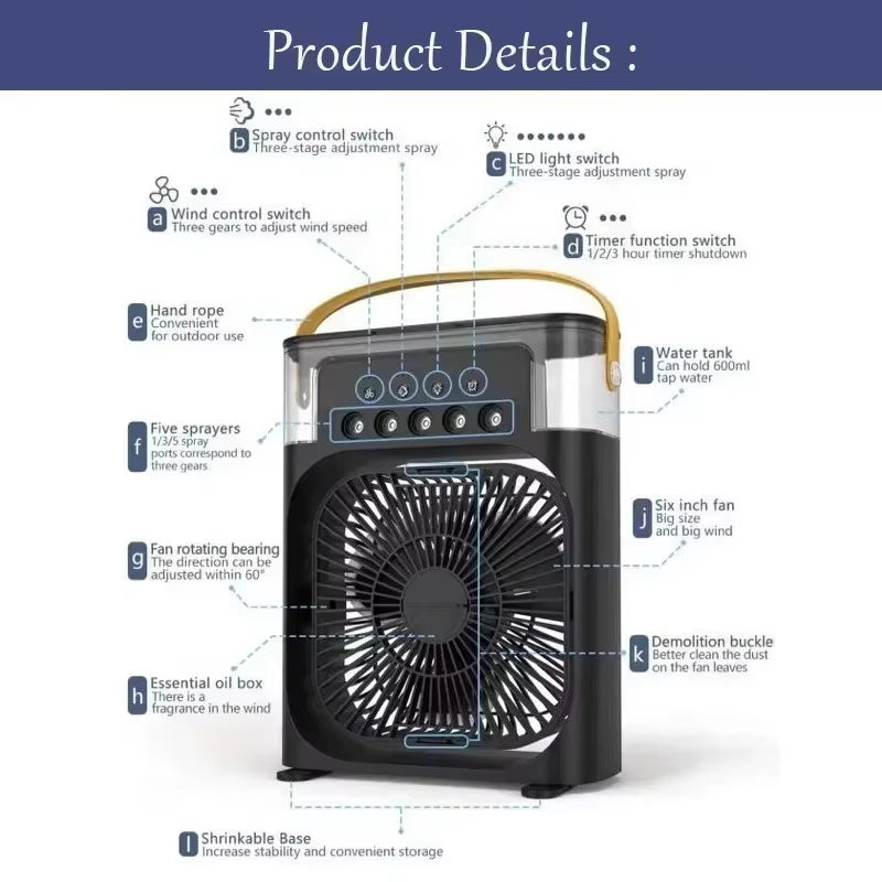 CoolFusion™ 3-In-1 Fan Air Conditioner | Portable Humidifier