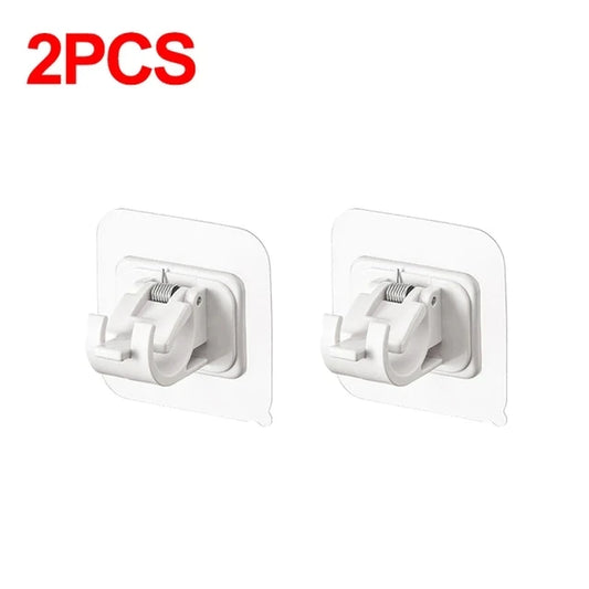 StickHold™ Adjustable Curtain Rod Clips | 2–8PCS Self-Adhesive | No-Drill Wall Hooks for Shower & Curtain Rods