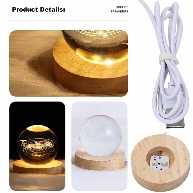 GalaxiGlow™ 3D Crystal Planet Ball Light | Saturn, Sun & Space Spheres for Bedroom & Home Decor